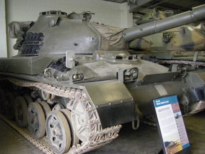 Swiss Pz61
The Panzer 61 was a Swiss Cold War era medium tank. The tank had a weight of 36.5 tons and was powered by a 630 hp diesel engine which gave it a top road speed of 31 mph. The primary armament of the Panzer 61 was a 105 mm main gun.
