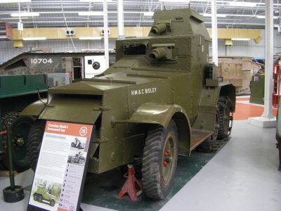 Crossley MkI Armoured Car
Crossley Motors was a British motor vehicle manufacturer based in Manchester, England. They produced approximately 19,000 high quality cars from 1904 until 1938, 5,500 buses from 1926 until 1958 and 21,000 goods and military vehicles from 1914 to 1945

