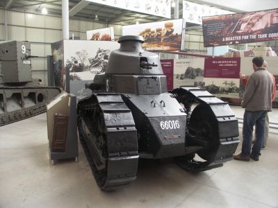 FT 17
The Renault FT's configuration – crew compartment at the front, engine compartment at the back, and main armament in a revolving turret – became and remains the standard tank layout. Armour historian Steven Zaloga has called the Renault FT "the world's first modern tank"
