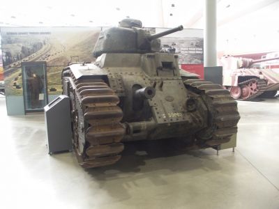 Char B 
Among the most powerfully armed and armoured tanks of its day, the type was very effective in direct confrontations with German armour in 1940 during the Battle of France, but slow speed and high fuel consumption made it ill-adapted to the war of movement then being fought. After the defeat of France captured Char B1 (bis) would be used by Germany, with some rebuilt as flamethrowers or mechanised artillery
