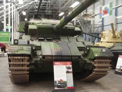 Strv 104 Centurion with active armour
Swedish Army designation for the 80 Stridsvagn 102 which in addition to the REMO received the same powerpack as the Sho't Kal Alef, consisting of a Continental diesel and an automatic gearbox from Allison.
