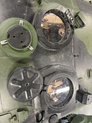 View from on top of a Leo 2, into the tank
