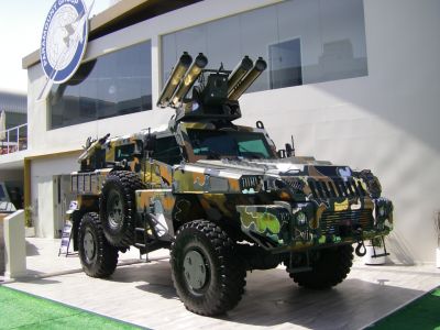 Ideal camouflage for hiding in a Gay Pride parade ?
Photos of AFVs at the IDEX 2013 exhibition 

