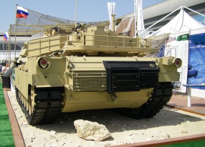 Rear view Abrams 
Photos of AFVs at the IDEX 2013 exhibition 
